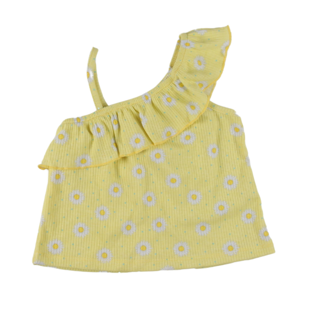 Noonie - Girls Blouse (2-8 yo) - Cotton Ribbed Asymmetric with Ruffles- Tops