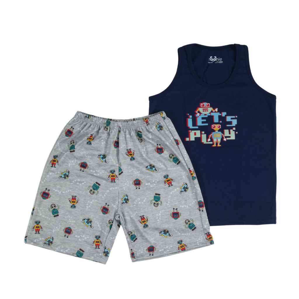 Noonie - Boys Terno (3-12yo)- Cotton Sando and Shorts Set Stretchable - Graphic with DTF print