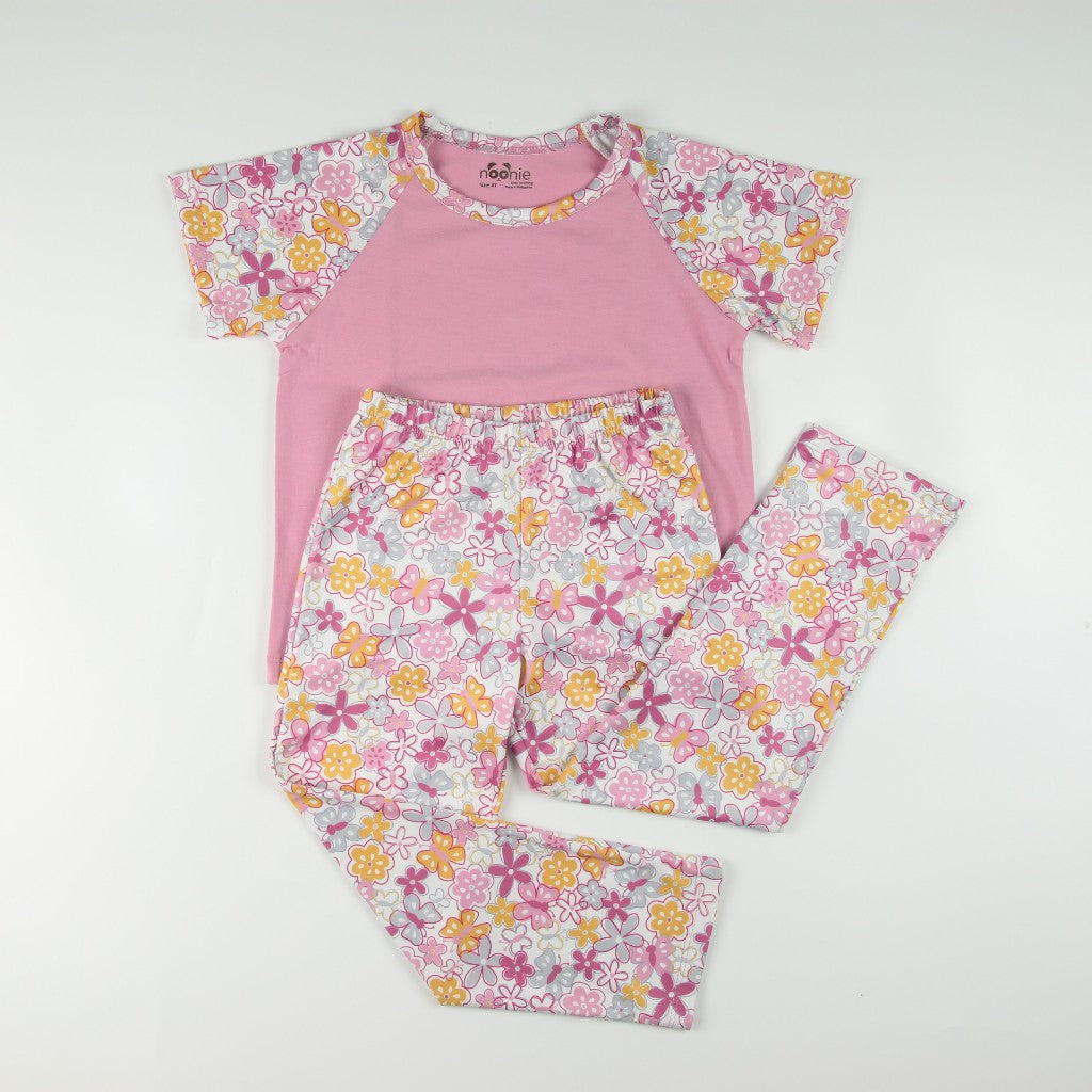Noonie - Girls Terno (2-16Y) - Cotton Raglan & Pajama Set - Sleepwear Terno outfit for kids girls