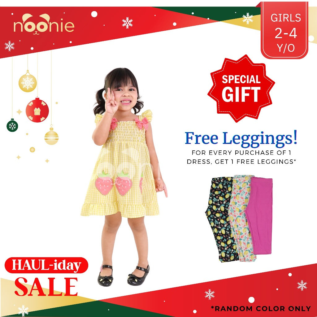Noonie- Girls Dress (2-4Y)- Toddler Baby Doll Smocked Colorful Dress for kids - Above the Knee