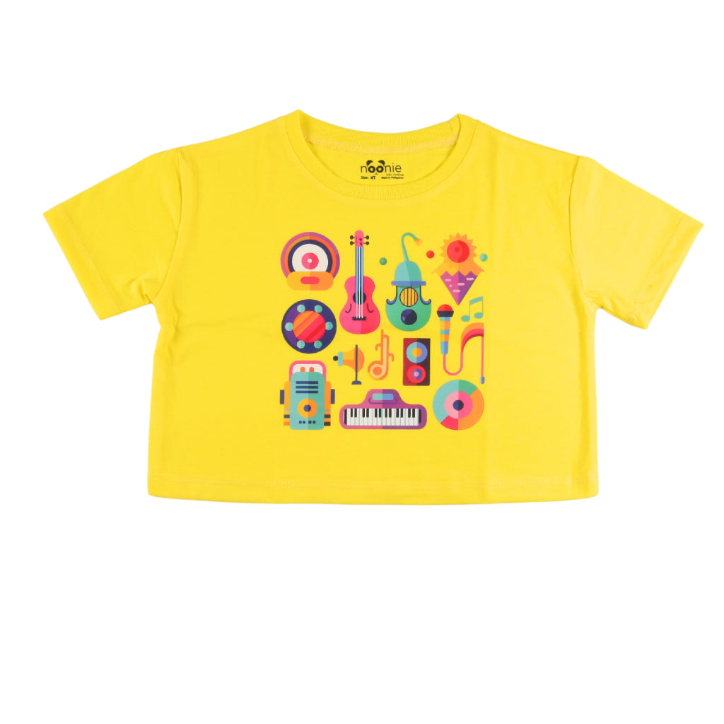 Noonie - Girls T-shirt (3-16 yo) - Cropped Top- Cotton with Graphic DTF Print