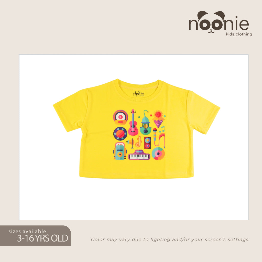 Noonie - Girls T-shirt (3-16 yo) - Cropped Top- Cotton with Graphic DTF Print