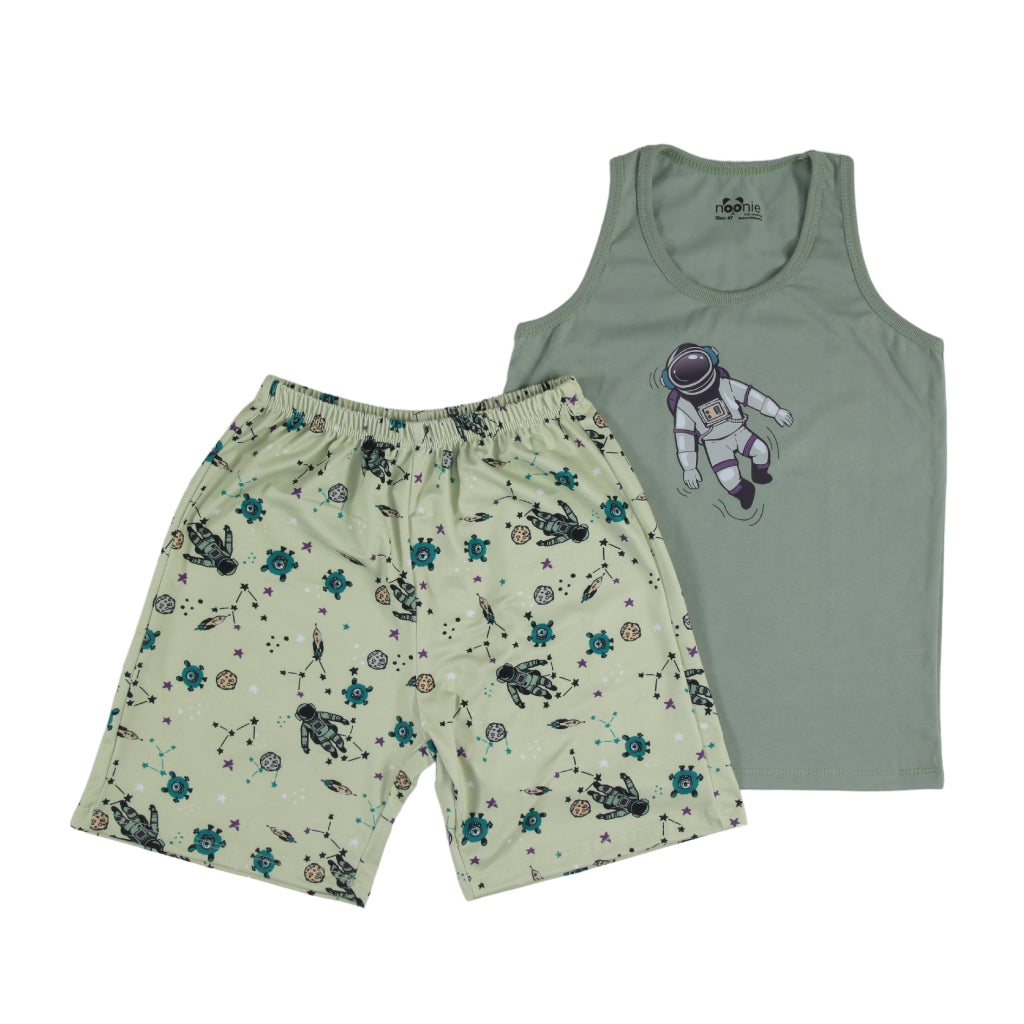 Noonie - Boys Terno (3-12yo)- Cotton Sando and Shorts Set Stretchable - Graphic with DTF print