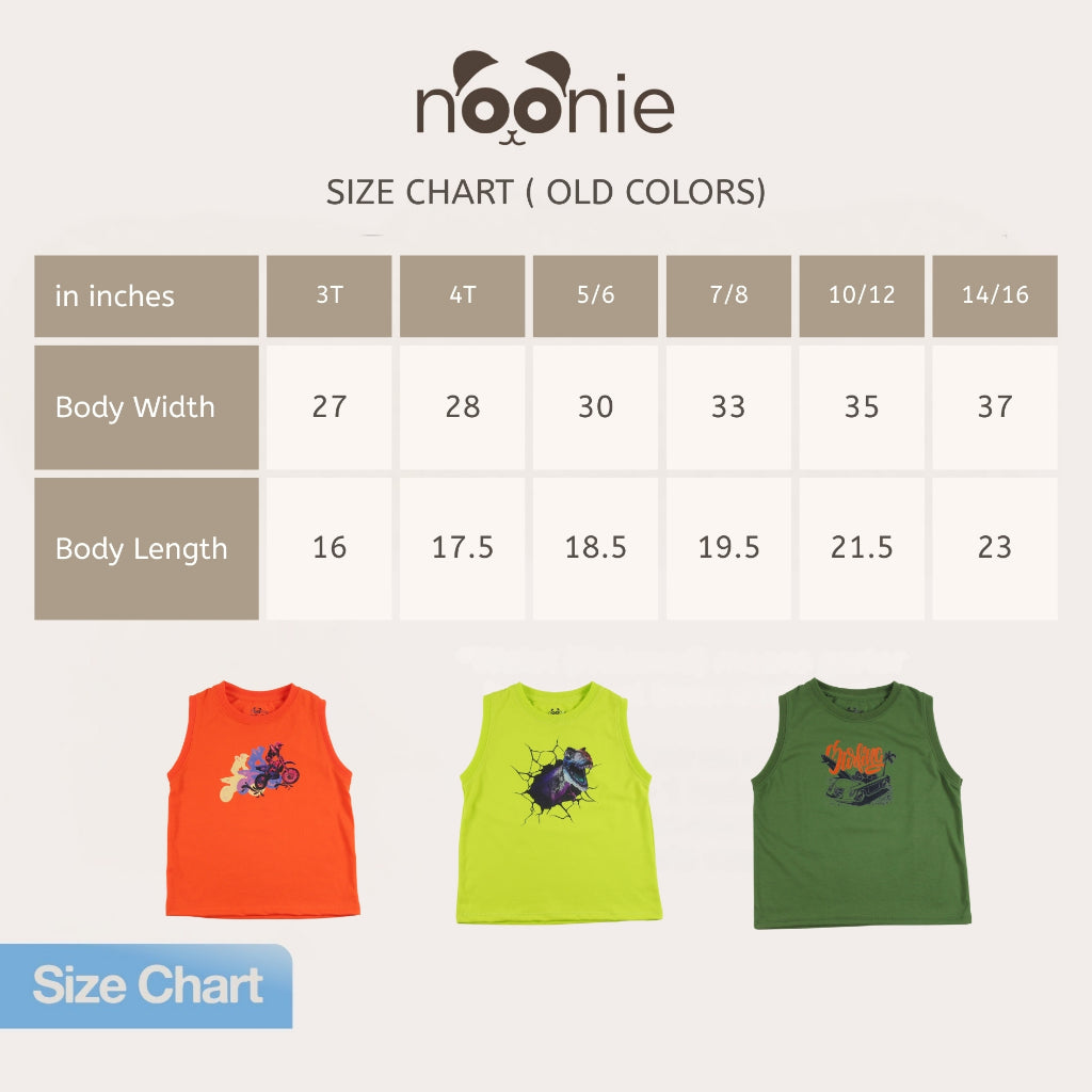 Noonie - Boys Tops (3-12yo) - Muscle Sando Sleeveless Shirt - Cotton with Graphic Print