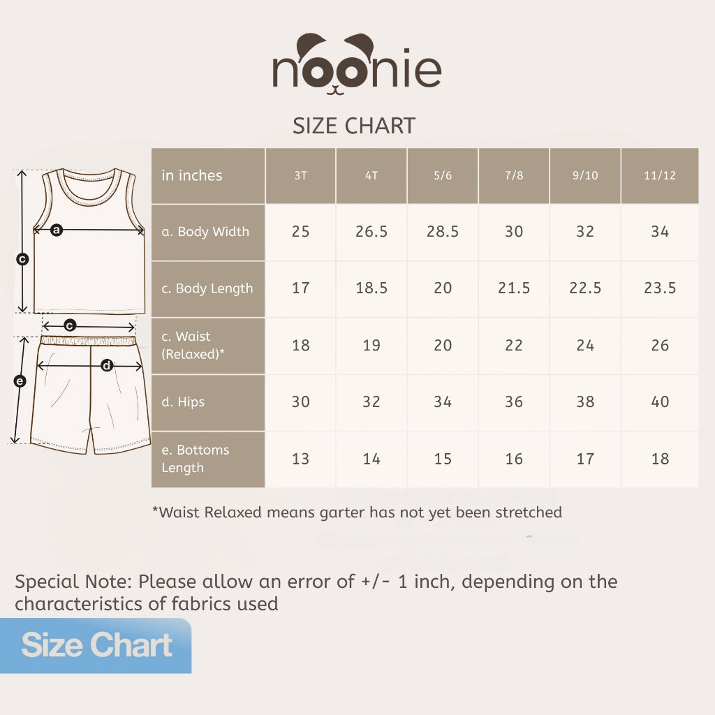 Noonie - Boys Terno (3-12yo)- Cotton Sando and Shorts Set Stretchable - Graphic with DTF print