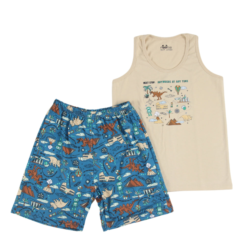 Noonie - Boys Terno (3-12yo)- Cotton Sando and Shorts Set Stretchable - Graphic with DTF print