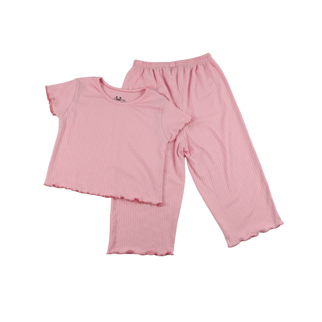 Noonie-Girls Terno - Cropped Top and Ankle Square Pants - Lettuce Hem Bitin Tokong