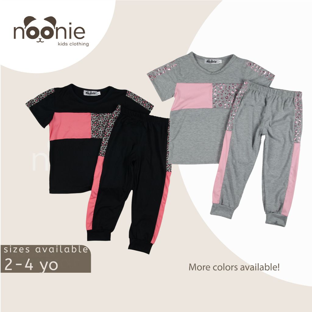 < Clearance >Noonie - Girls Toddler Jogger Set (1-4Y) - Sporty Terno Kids Outfit
