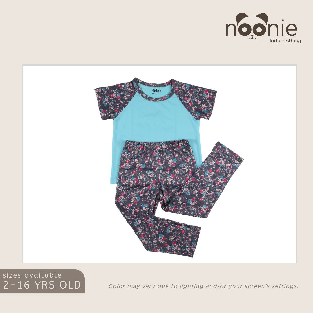Noonie - Girls Terno (2-16Y) - Cotton Raglan & Pajama Set - Sleepwear Terno outfit for kids girls