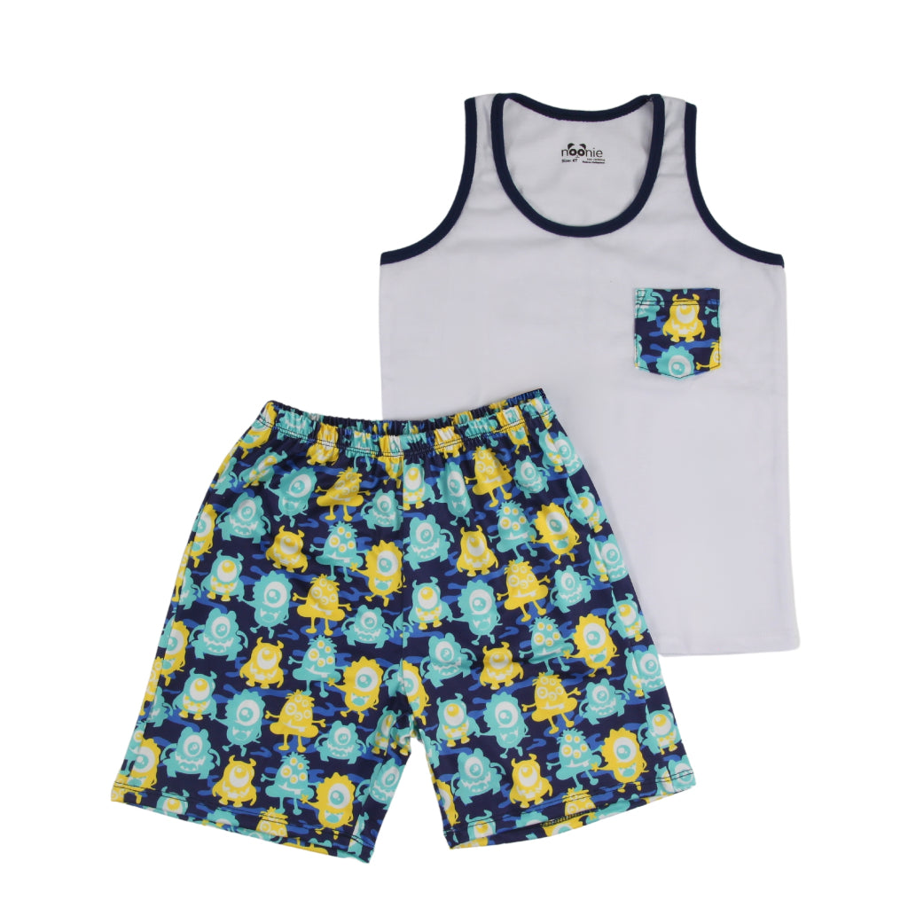 Noonie - Boys Terno (3-12yo)- Cotton Sando and Shorts Set Stretchable