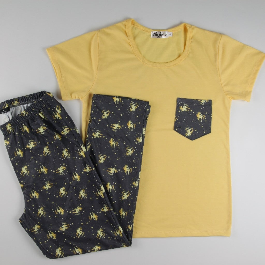 Noonie - Ladies Terno (S-2XL) - Cotton T shirt & Pajama Set - Sleepwear for Women - Plus Size