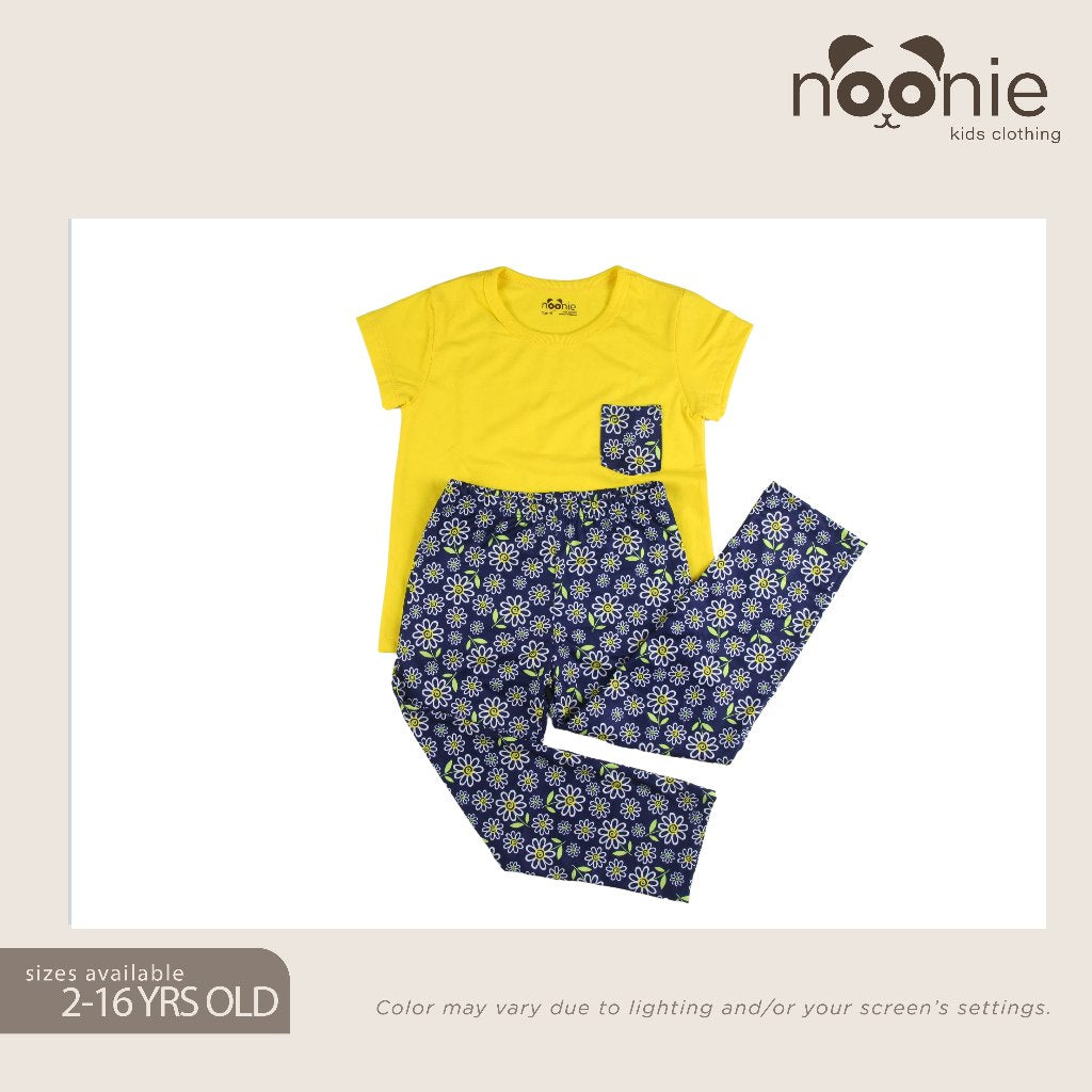 Noonie - Girls / Plus Terno (2-16Y) - Cotton T-shirt & Pajama Set - Sleepwear outfit for kids chubby
