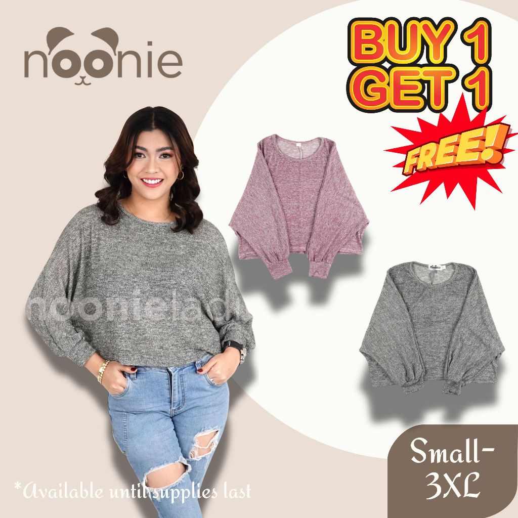 < Buy 1 Take 1 >Noonie Ladies - Dolman Pullover Loose Sweater (S-3XL)- Cropped Boxy jacket