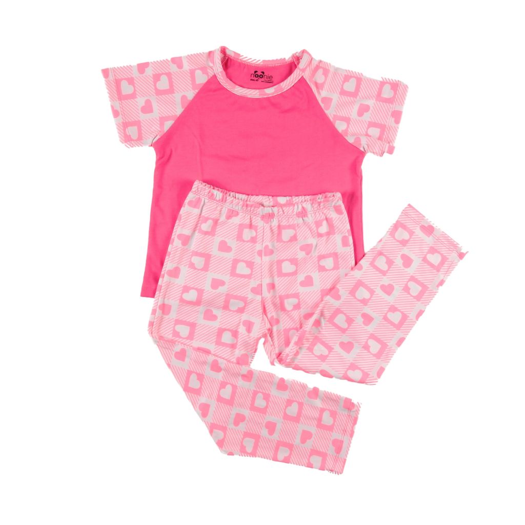 Noonie - Girls Terno (2-16Y) - Cotton Raglan & Pajama Set - Sleepwear Terno outfit for kids girls
