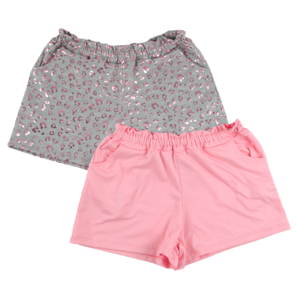 < Clearance >Noonie - 2pc Girls Shorts (4-16Y) - Stretchable 2-Pack Shorts with Pockets