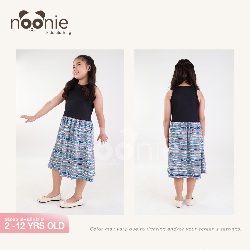 Noonie - Girls Combo Dress (2-12Y) - Kids Outfit for Girls - Sleeveless Colorful Party Stretchable