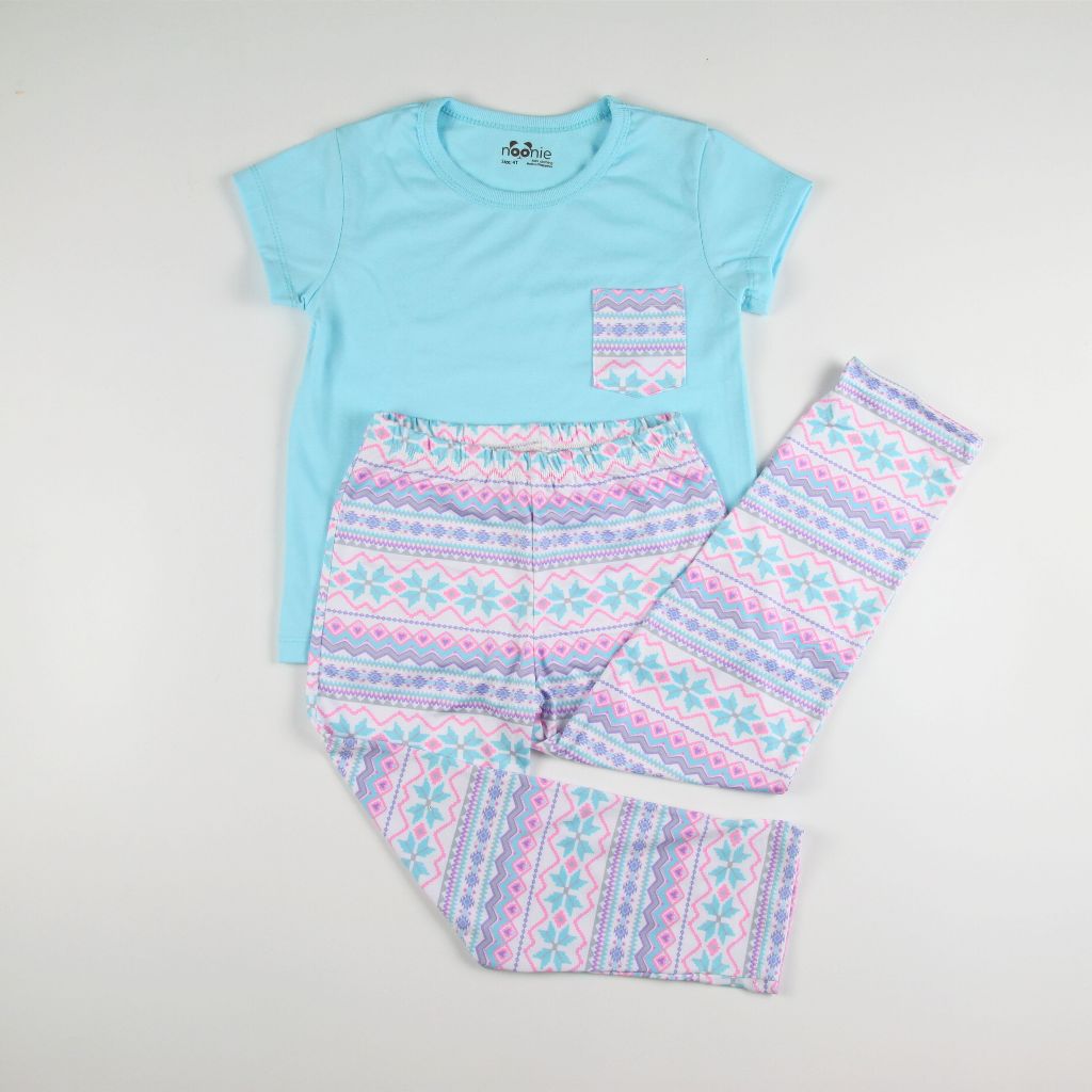 Noonie - Girls / Plus Terno (2-16Y) - Cotton T-shirt & Pajama Set - Sleepwear outfit for kids chubby