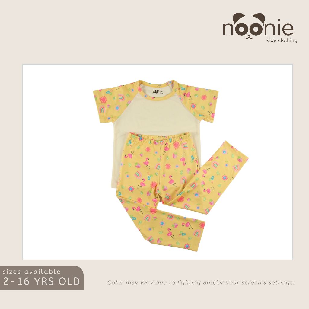 Noonie - Girls Terno (2-16Y) - Cotton Raglan & Pajama Set - Sleepwear Terno outfit for kids girls
