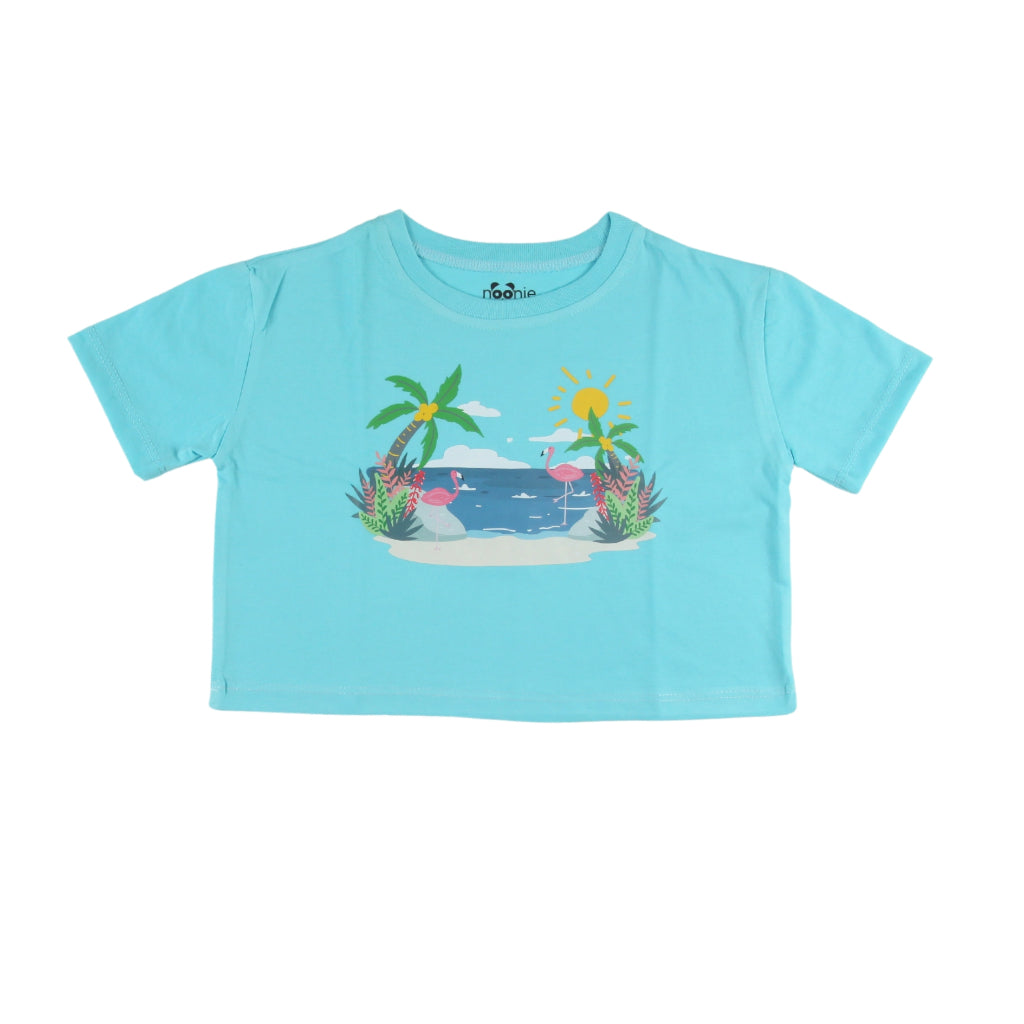 Noonie - Girls T-shirt (3-16 yo) - Cropped Top- Cotton with Graphic DTF Print