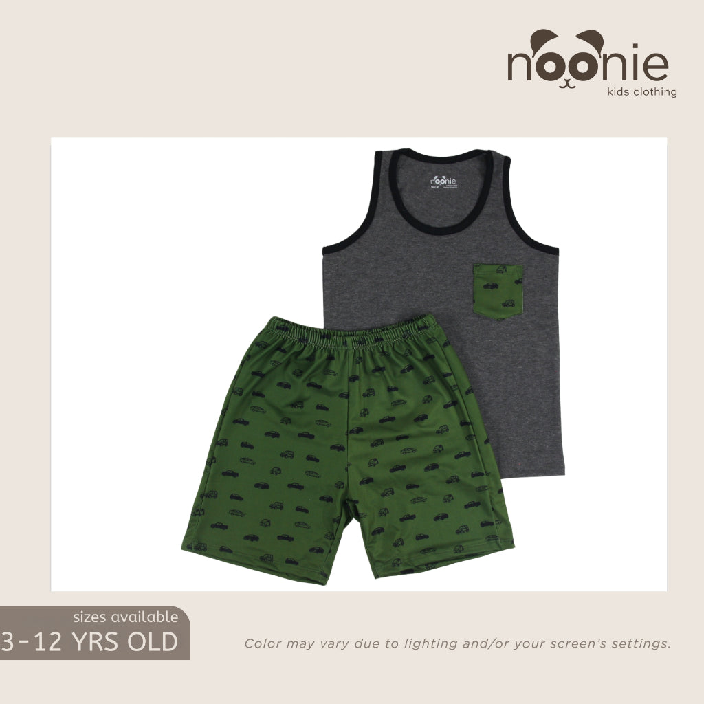 Noonie - Boys Terno (3-12yo)- Cotton Sando and Shorts Set Stretchable