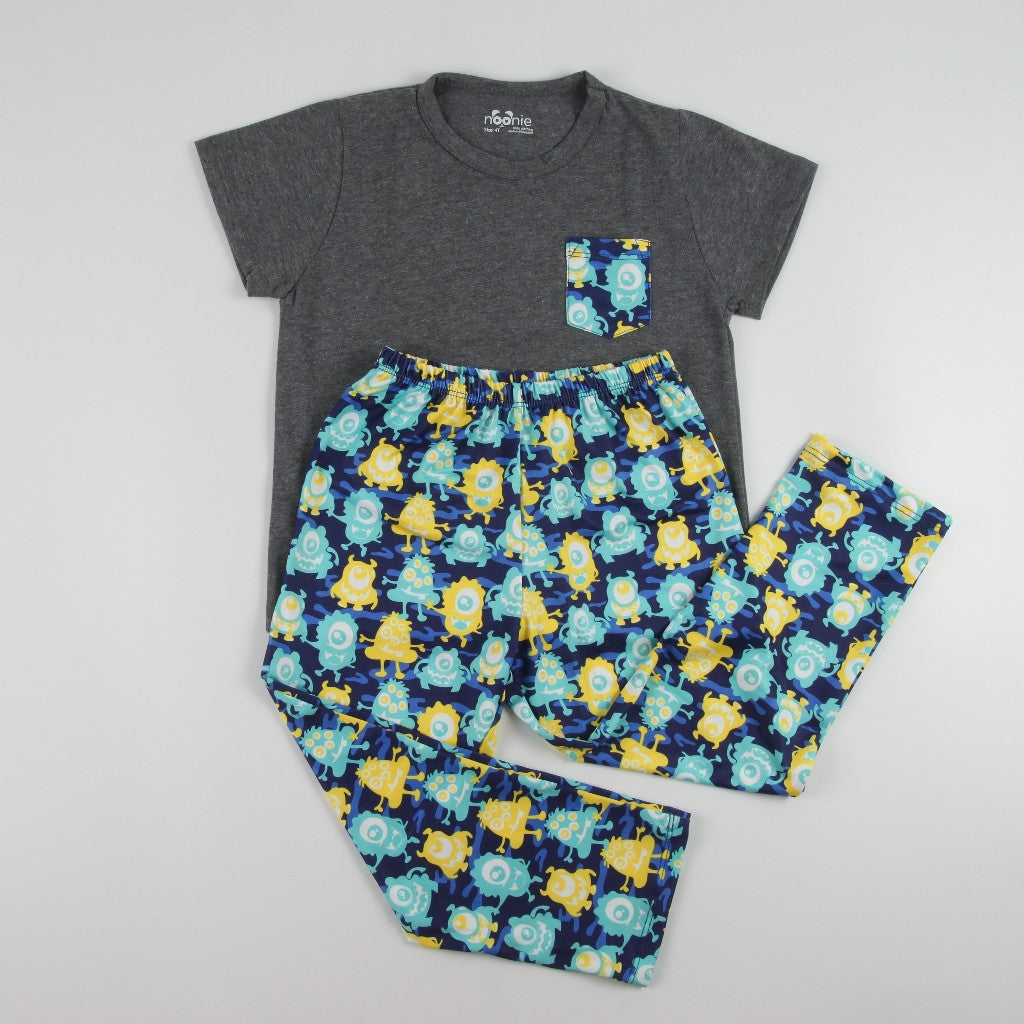 Noonie- Boys Terno (2-10Y) - Cotton T shirt & Pajama Set ( unisex )- Terno for kids boy - Quality