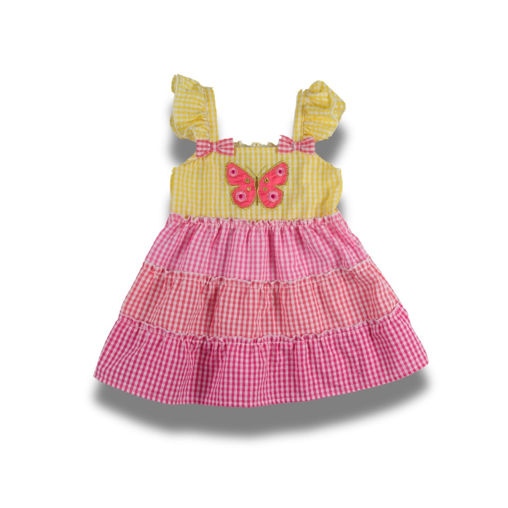 Noonie- Girls Dress (2-4Y)- Toddler Baby Doll Smocked Colorful Dress for kids - Above the Knee