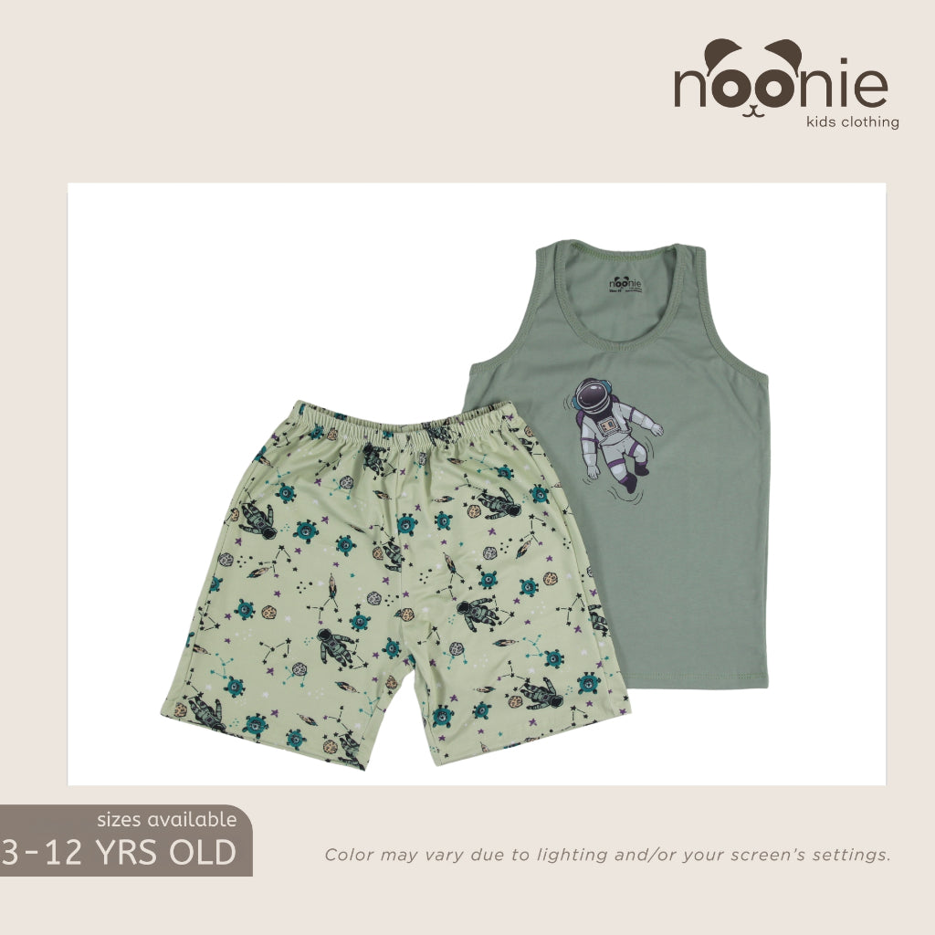 Noonie - Boys Terno (3-12yo)- Cotton Sando and Shorts Set Stretchable - Graphic with DTF print