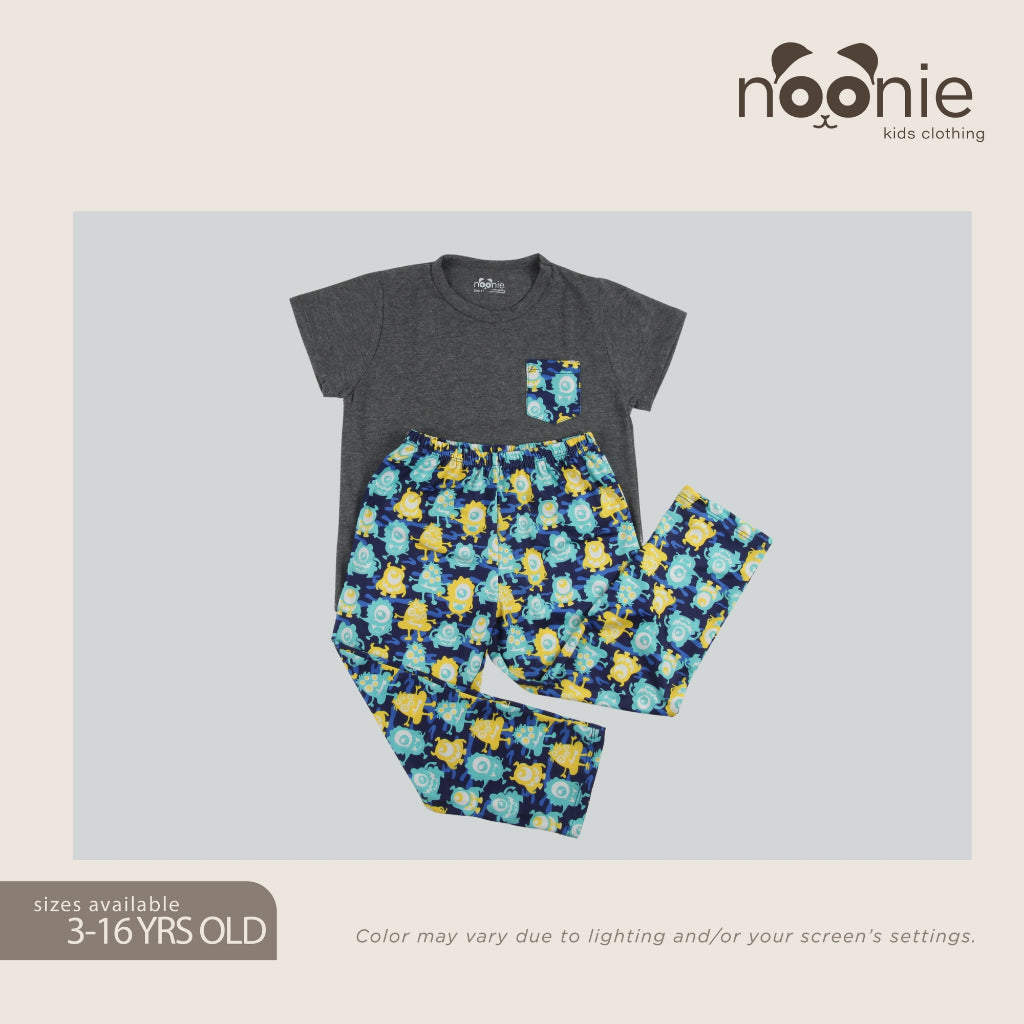 Noonie- Boys Terno (2-10Y) - Cotton T shirt & Pajama Set ( unisex )- Terno for kids boy - Quality