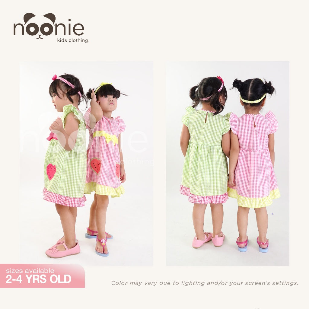 Noonie- Girls Dress (2-4Y)- Toddler Cotton Serrsucker Flutter Dress -Colorful Summer Dress