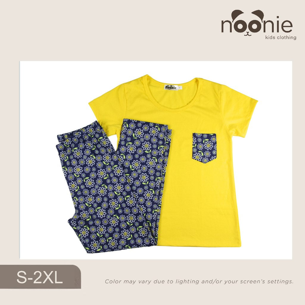 Noonie - Ladies Terno (S-2XL) - Cotton T shirt & Pajama Set - Sleepwear for Women - Plus Size