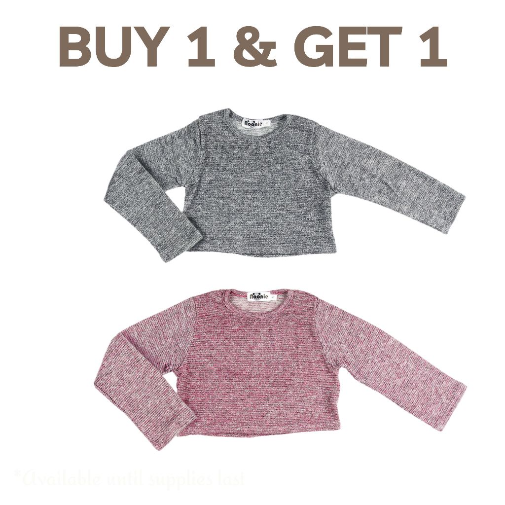 < Buy 1 Take 1 >Noonie - Girls Sweater (2-16Y)- Cropped Long Sleeves - Kids outfit for girls jacket