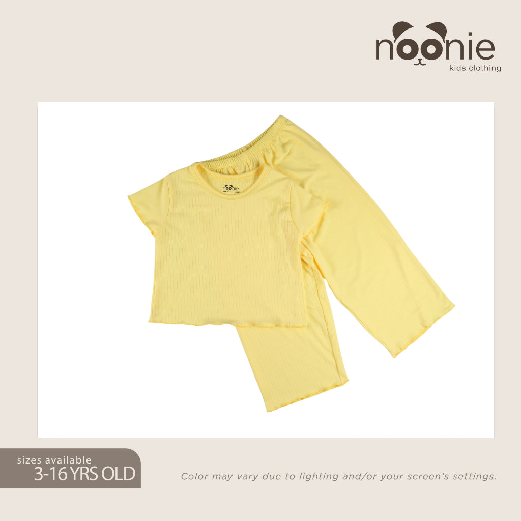 Noonie-Girls Terno - Cropped Top and Ankle Square Pants - Lettuce Hem Bitin Tokong