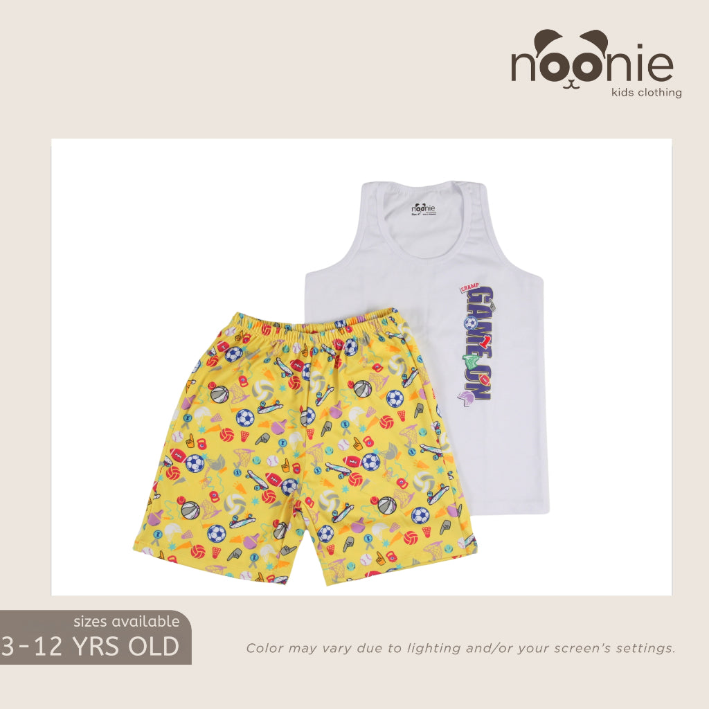 Noonie - Boys Terno (3-12yo)- Cotton Sando and Shorts Set Stretchable - Graphic with DTF print
