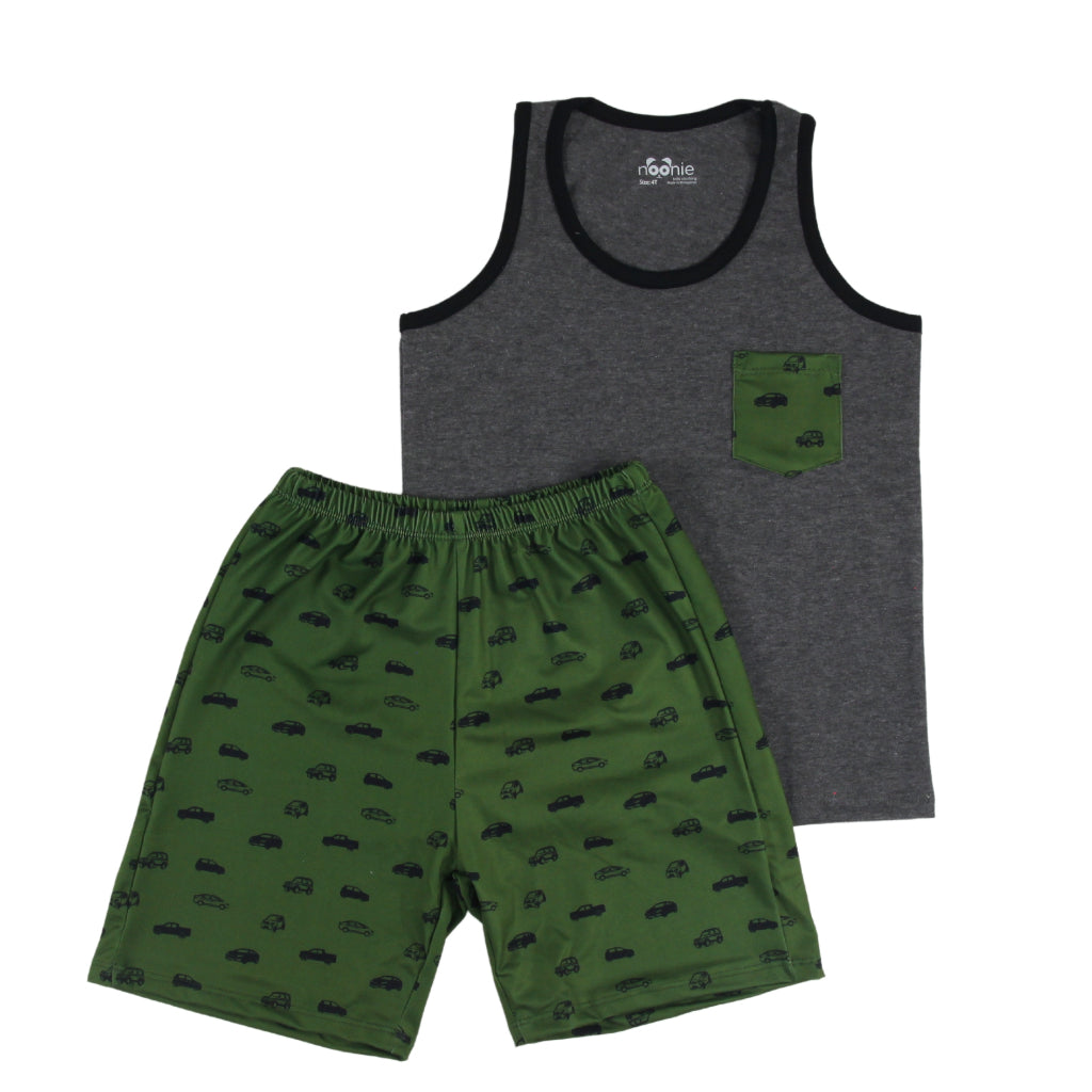 Noonie - Boys Terno (3-12yo)- Cotton Sando and Shorts Set Stretchable
