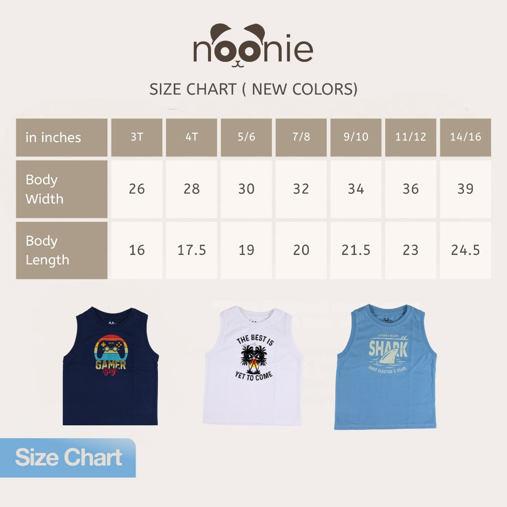 Noonie - Boys Tops (3-12yo) - Muscle Sando Sleeveless Shirt - Cotton with Graphic Print
