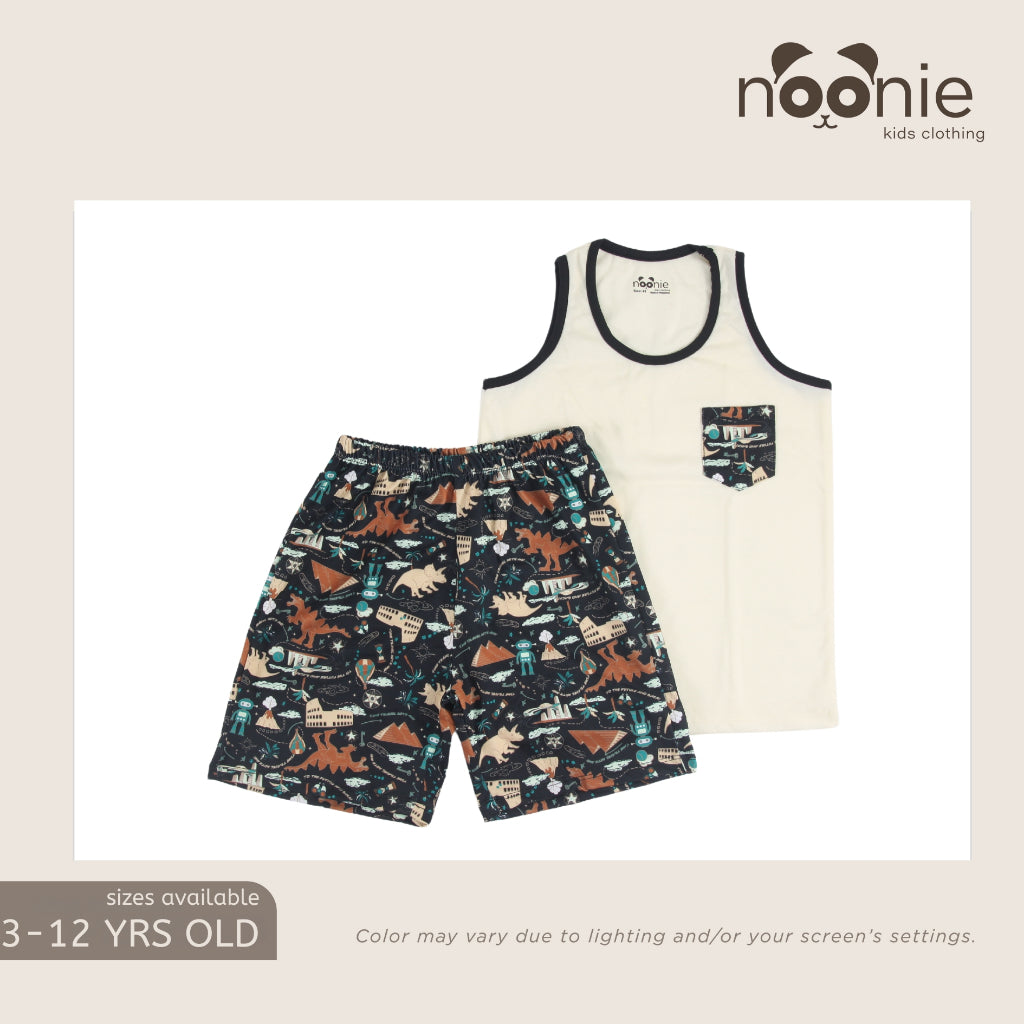 Noonie - Boys Terno (3-12yo)- Cotton Sando and Shorts Set Stretchable