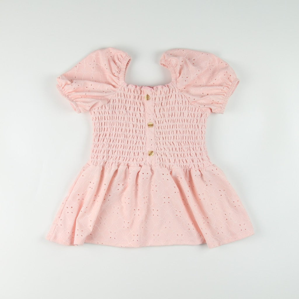 Noonie- Girls Blouse (2-16yo) - Eyelet Peplum Blouse with lining - Tops OOTD Girls Outfit