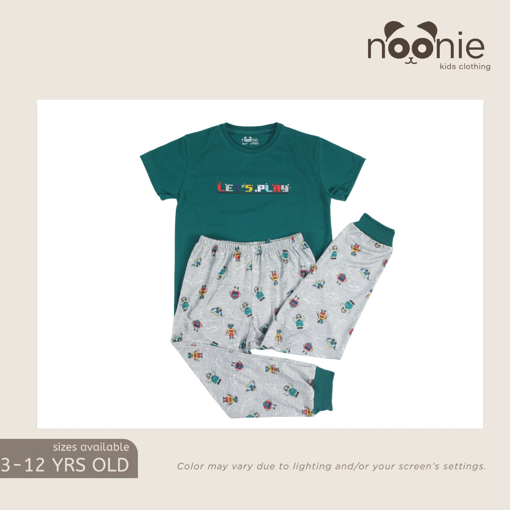 Noonie- Boys Terno (3-12Y) - Cotton T shirt & Pajama Jogger Set Sleepwear - Graphic DTF print