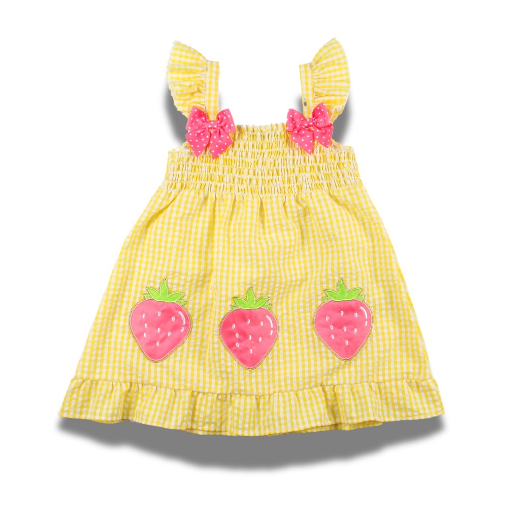 Noonie- Girls Dress (2-4Y)- Toddler Baby Doll Smocked Colorful Dress for kids - Above the Knee