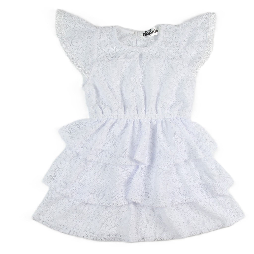 < Clearance >Noonie- Girls Dress (2-12Y)- Butterfly Sleeves w/ Layered Skirt