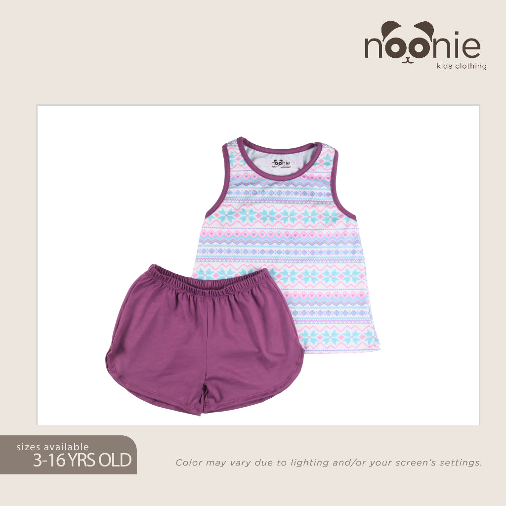 Noonie- Girls Terno (2-16Y) - Racerback Sando & Dolphin Shorts Sets & Coordinates - Terno outfit for
