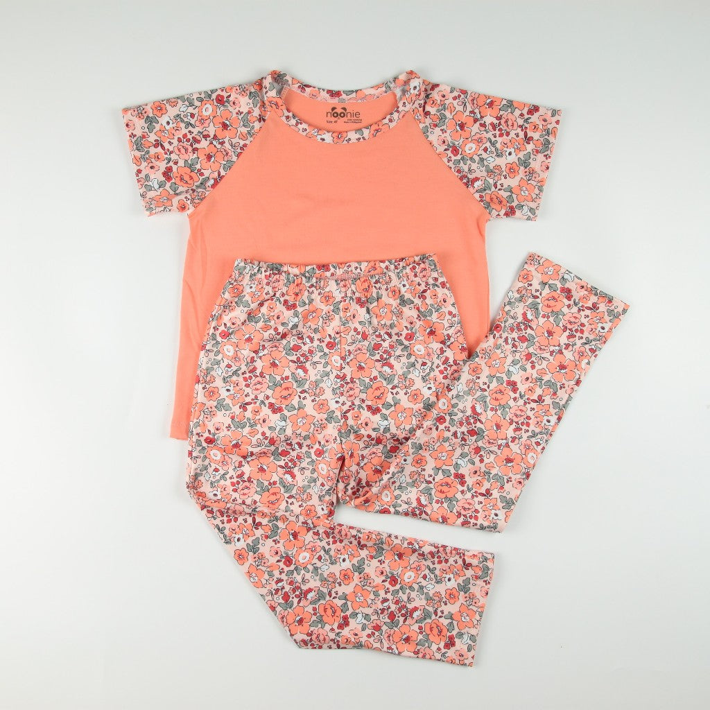 Noonie - Girls Terno (2-16Y) - Cotton Raglan & Pajama Set - Sleepwear Terno outfit for kids girls