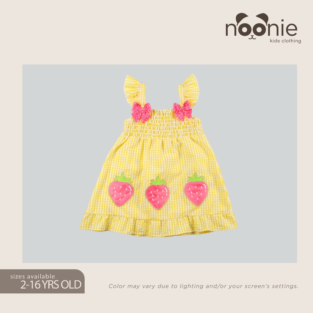 Noonie- Girls Dress (2-4Y)- Toddler Baby Doll Smocked Colorful Dress for kids - Above the Knee