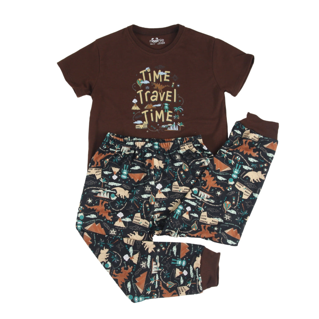 Noonie- Boys Terno (3-12Y) - Cotton T shirt & Pajama Jogger Set Sleepwear - Graphic DTF print
