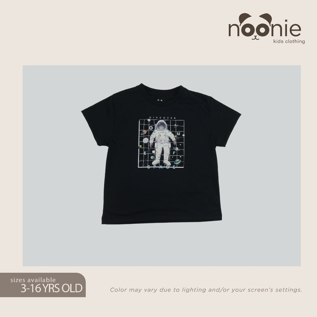 Noonie - Boys Tops - T-Shirt Crew Round Neck- Cotton with Graphic Print