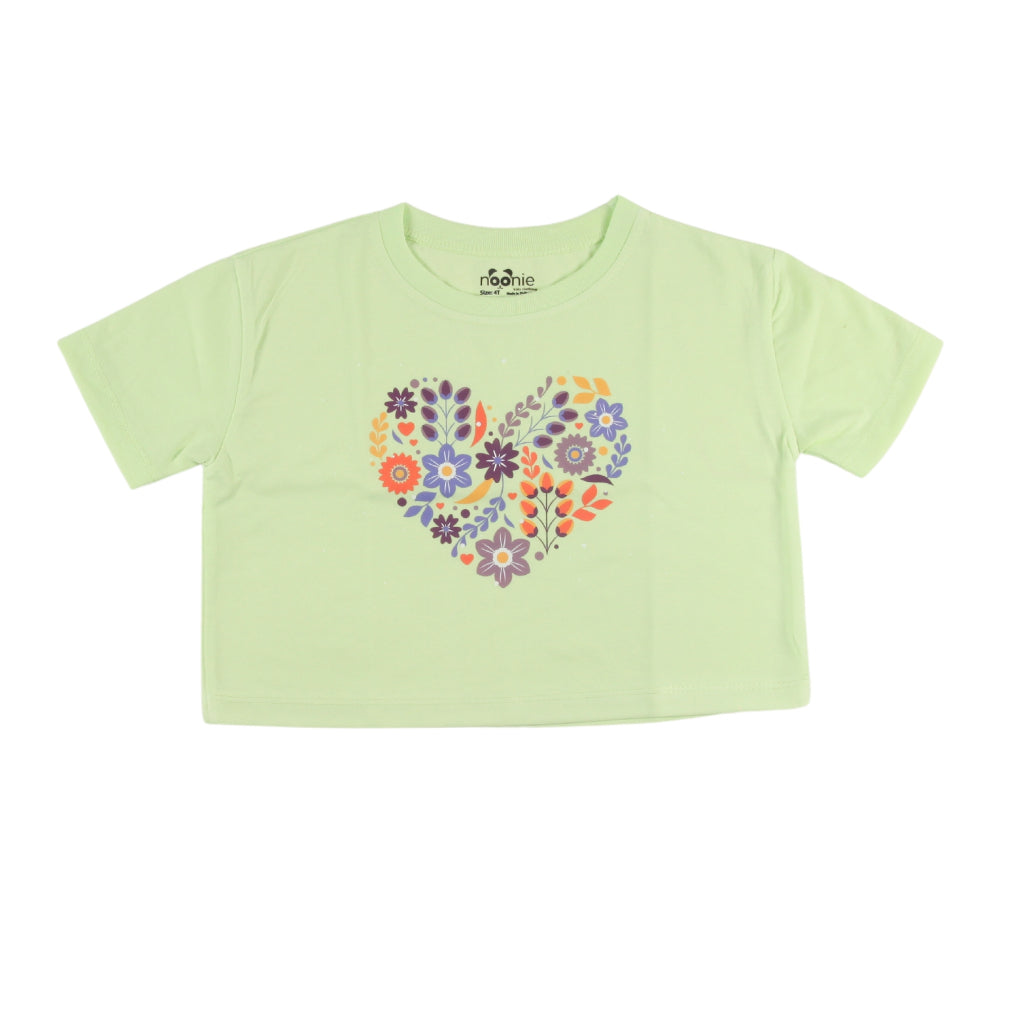 Noonie - Girls T-shirt (3-16 yo) - Cropped Top- Cotton with Graphic DTF Print