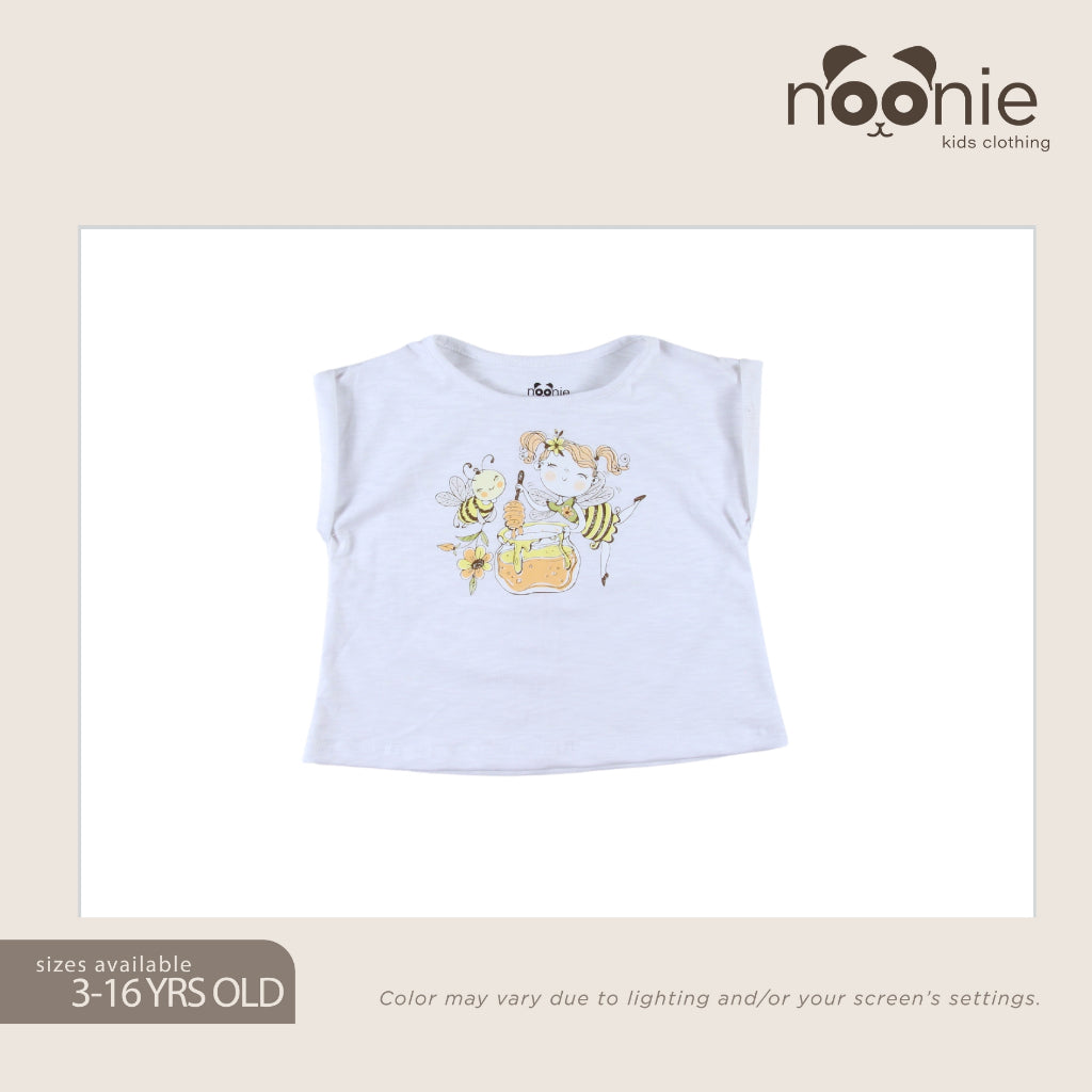 Noonie - Girls T-shirt (3-16 yo) - Dolman Sleeve Top- Cotton with Graphic DTF Print