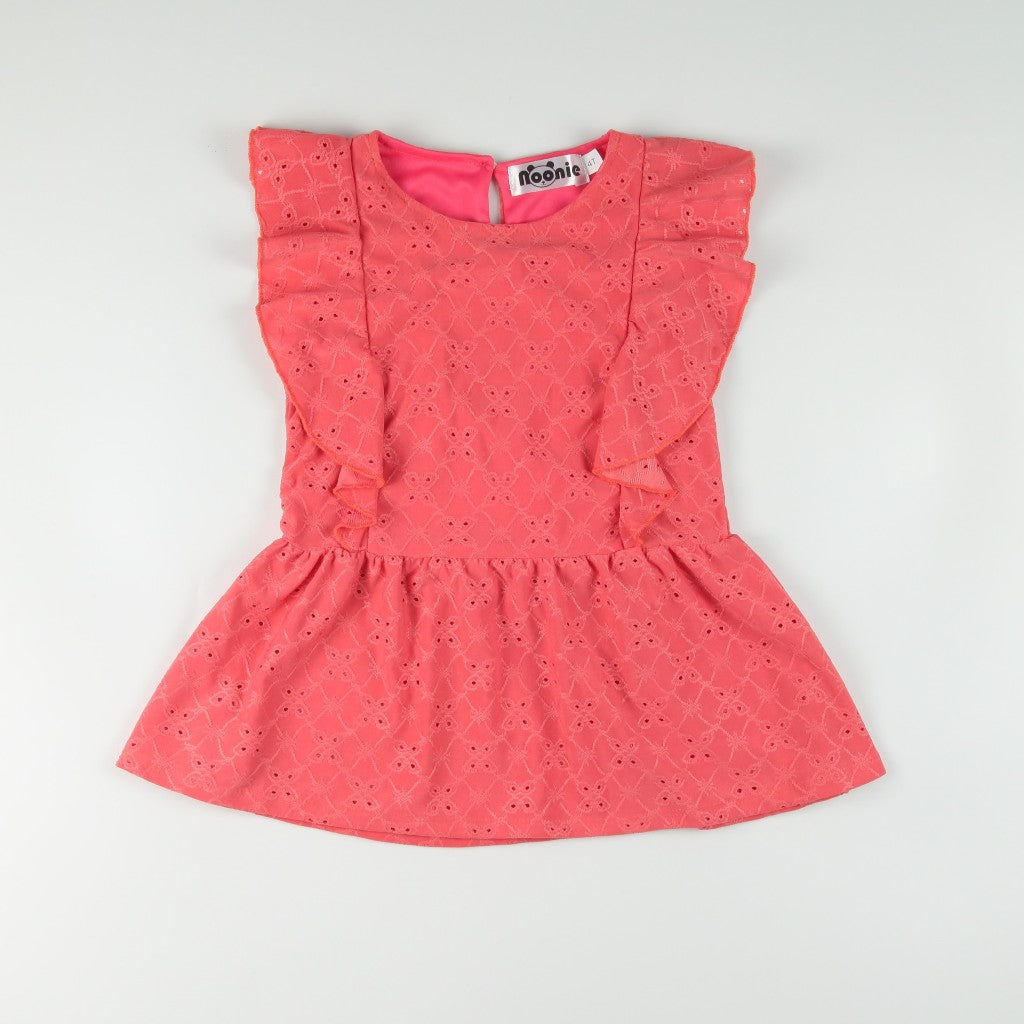 Noonie- Girls Blouse (2-16yo) - Eyelet Peplum Blouse with lining - Tops OOTD Girls Outfit