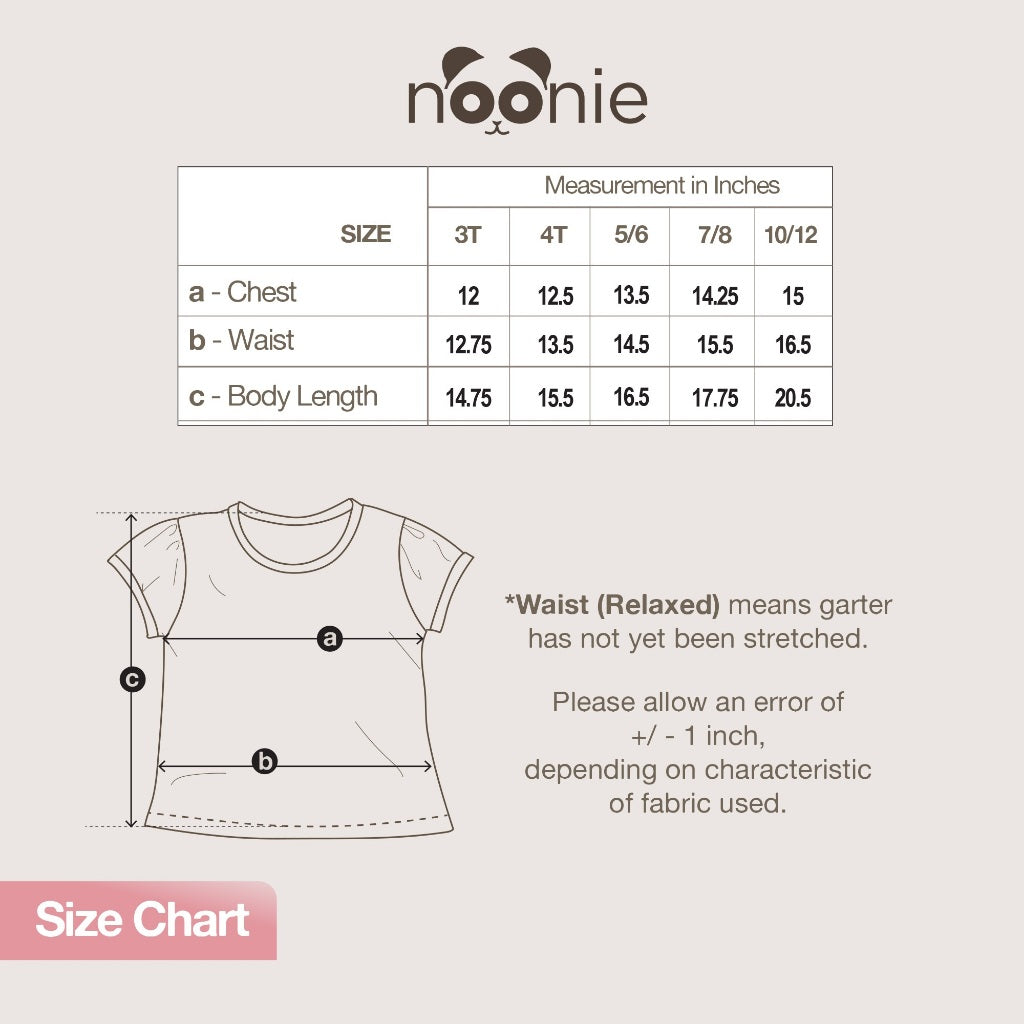 Noonie - Girls Top (3-12yo) - Cotton Jersey Round neck T-Shirt Puff Sleeves with Graphic Print