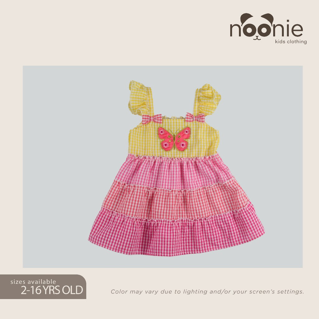 Noonie- Girls Dress (2-4Y)- Toddler Baby Doll Smocked Colorful Dress for kids - Above the Knee